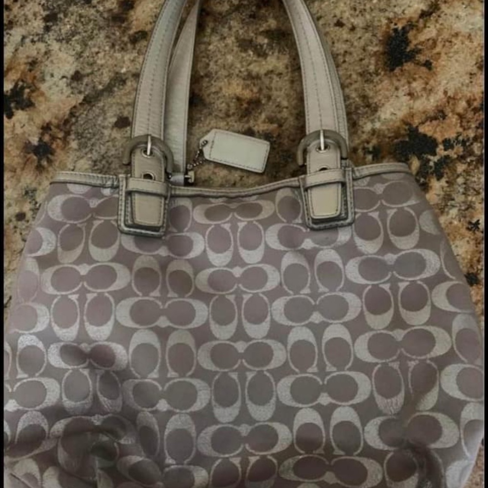 Authentic Silver Coach Bag